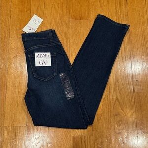 Gloria Vanderbilt Ladies Dark Blue Straight Slimming Jeans size 4 new with tags